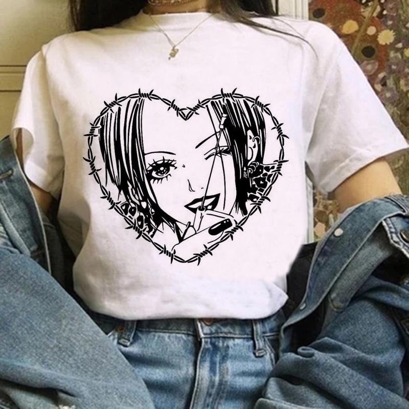Anime Nana T Shirt for Women Japanese 2000s Style Y2k Tshirt Harajuku Fashion Casual Short Sleeve Top Kawaii Graphic T Shirts