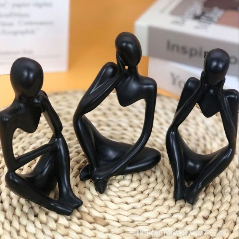 

New Abstract Human INS Thinker Figurine - 4-Color Art Decor for Living Room & Entryway Unique High-End Desktop Decoration 6x12cm чёрный