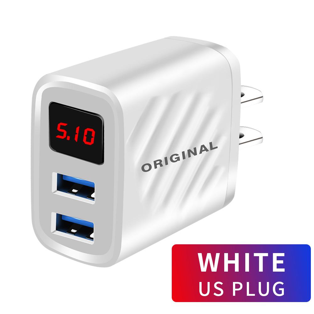 18W Dual USB Charger Quick Charge 3.0 2.4A Digital Diplay Fast Charging for iPhone Samsung Xiaomi Portable Phone Charger Adapter