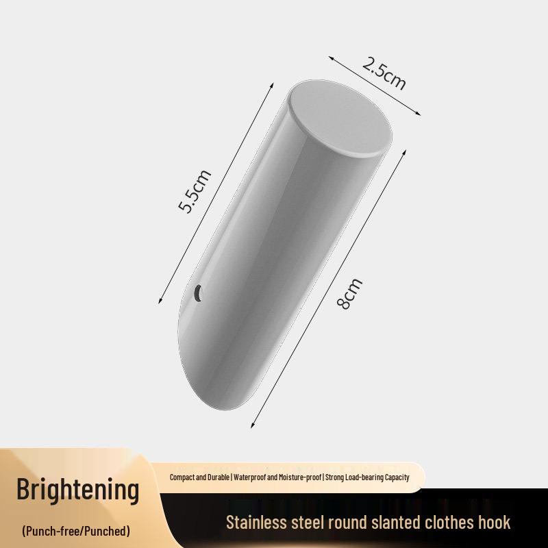 Stainless Steel No-Drill Wall Hook for Coats and Hats
