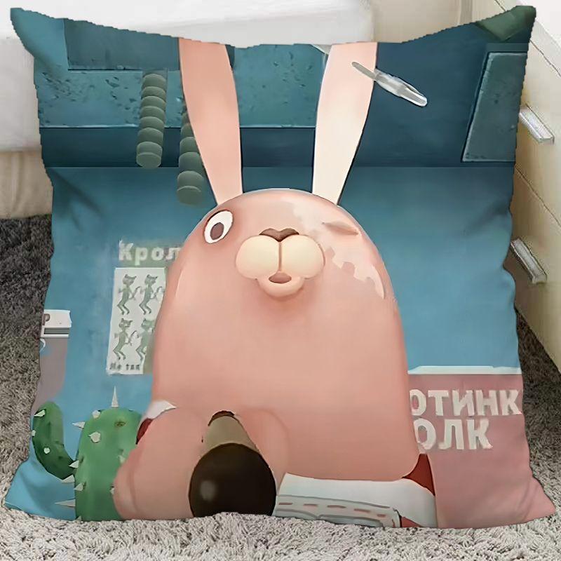 

Мультяшная периферная подушка Двусторонняя антропоморфная подушка-веер Милая прикроватная подушка Подушка Flannel 45x45cm double-sided [without pillow core]
