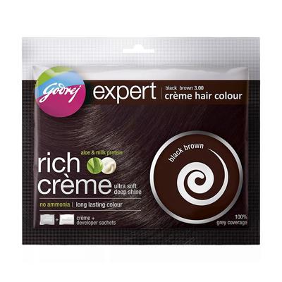 Krémová barva na vlasy, černohnědá (40 g), Expert Creme Hair Color Black Brown,