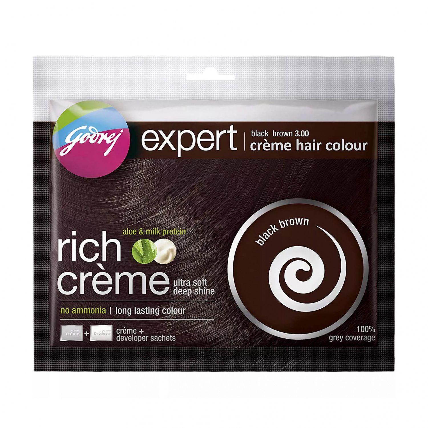 

Крем-краска для волос, черно-коричневый (40 г), Expert Creme Hair Colour Black Brown, Godrej