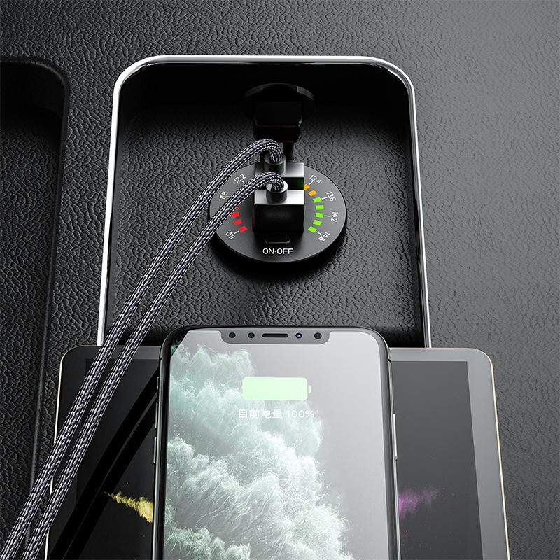 4.8A Dual USB Car Charger Socket With LED Voltmeter Display Mobile Phone Charger Adapter For Car Motorcycle Marine Boat
