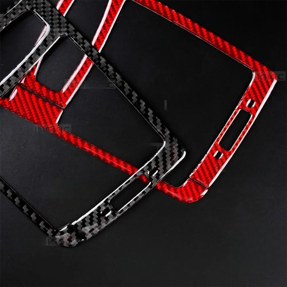 For BMW 1 Series E82 E88 2008 2009-2013 Accessories Soft Carbon Fiber Car Center Air Outlet Vent Cover Sticker Interior Trim