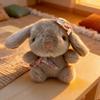 Cute Bunny Plush Keychain Soft Fluffy Rabbit Doll With Floral Bow Hat Multiple Styles Kawaii Stuffed Animal Pendant For Backpack