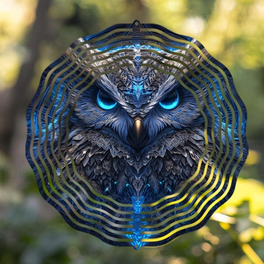 Hanging Wind Spinner Featuring an Eagle Design, This Dynamic Art Wind Chime Comes with a 360° Hook