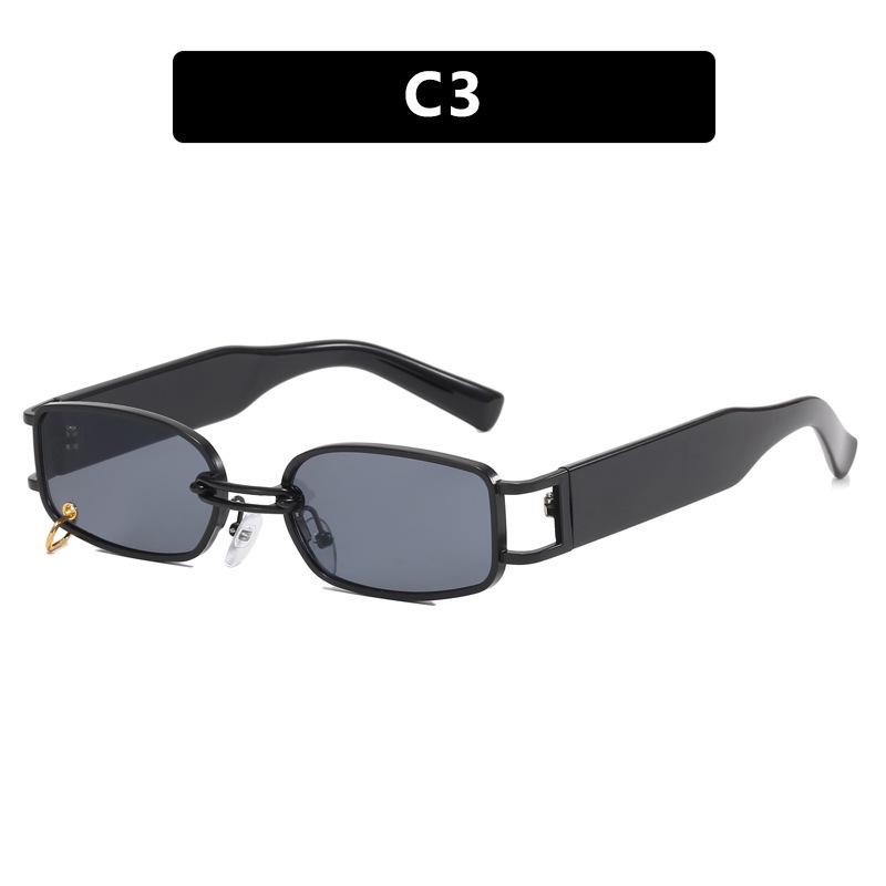 Trendy 2023 Celebrity Metal Square Sunglasses: Stylish, Small Frame for Men & Women