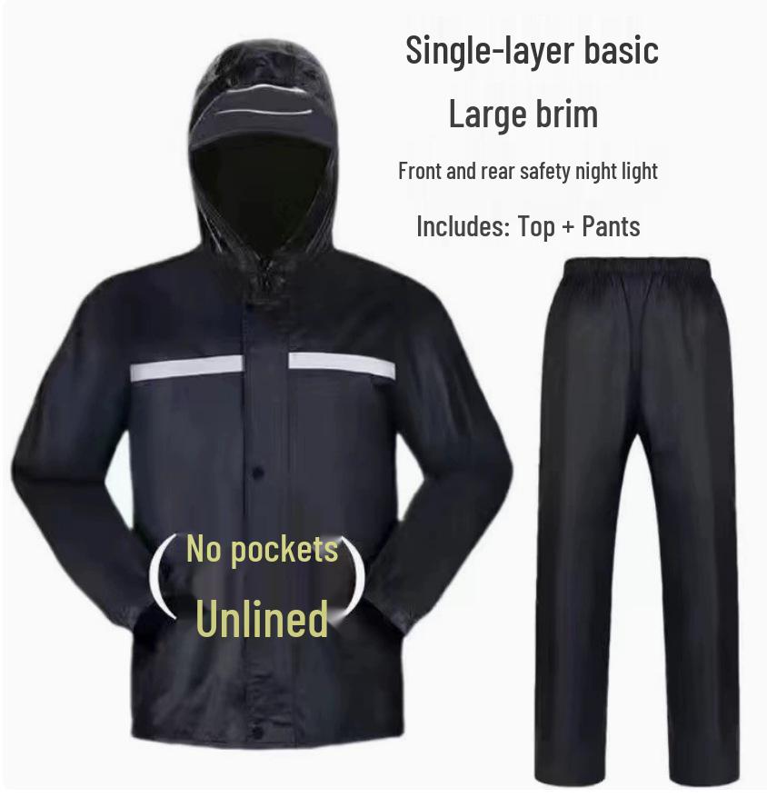 Men's and Women's Reflective Double Layer Explosion-Proof Rain Suit – Jacket and Pants for Cycling in Heavy Rain