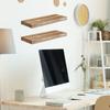 2 Pezzi Mensole Galleggianti per Parete Legno Naturale 40cm Robusti Organizer per la Conservazione Marrone Chiaro Facili da Montare Decorazioni per la Casa