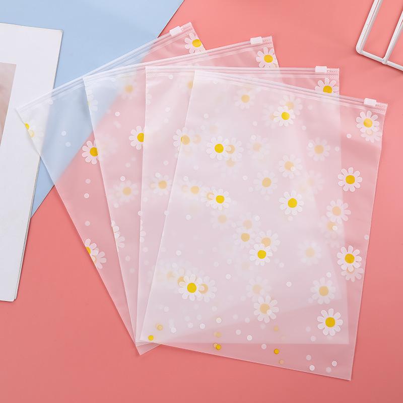 Daisy Frosted Zipper Cosmetic Bag - Travel Organizer