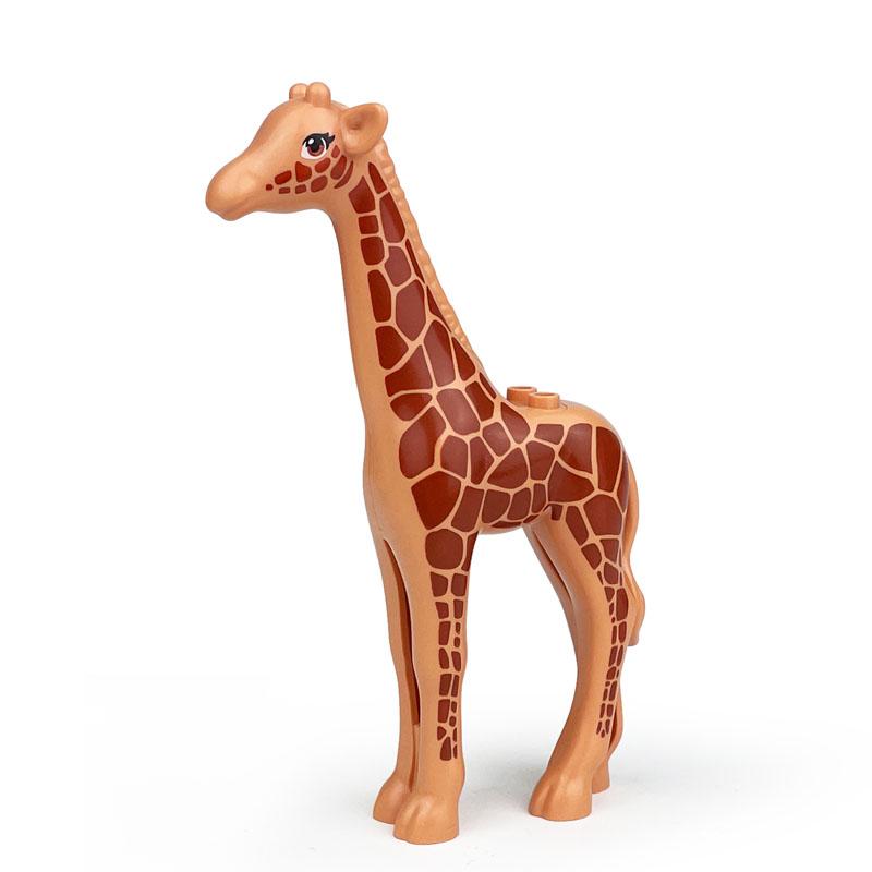 MOC Animal Scene Building Blocks Zoo Elephants Giraffes Chimpanzee Camels Goats Camel Parrots Pigeon Accessories Bricks Toys N09