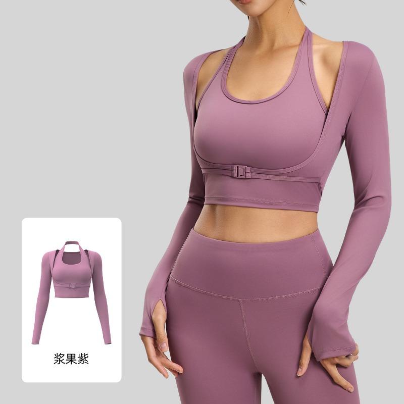 Halterneck Bra-free Yoga Wear Sports Top Outer Wear Fitness Clothes