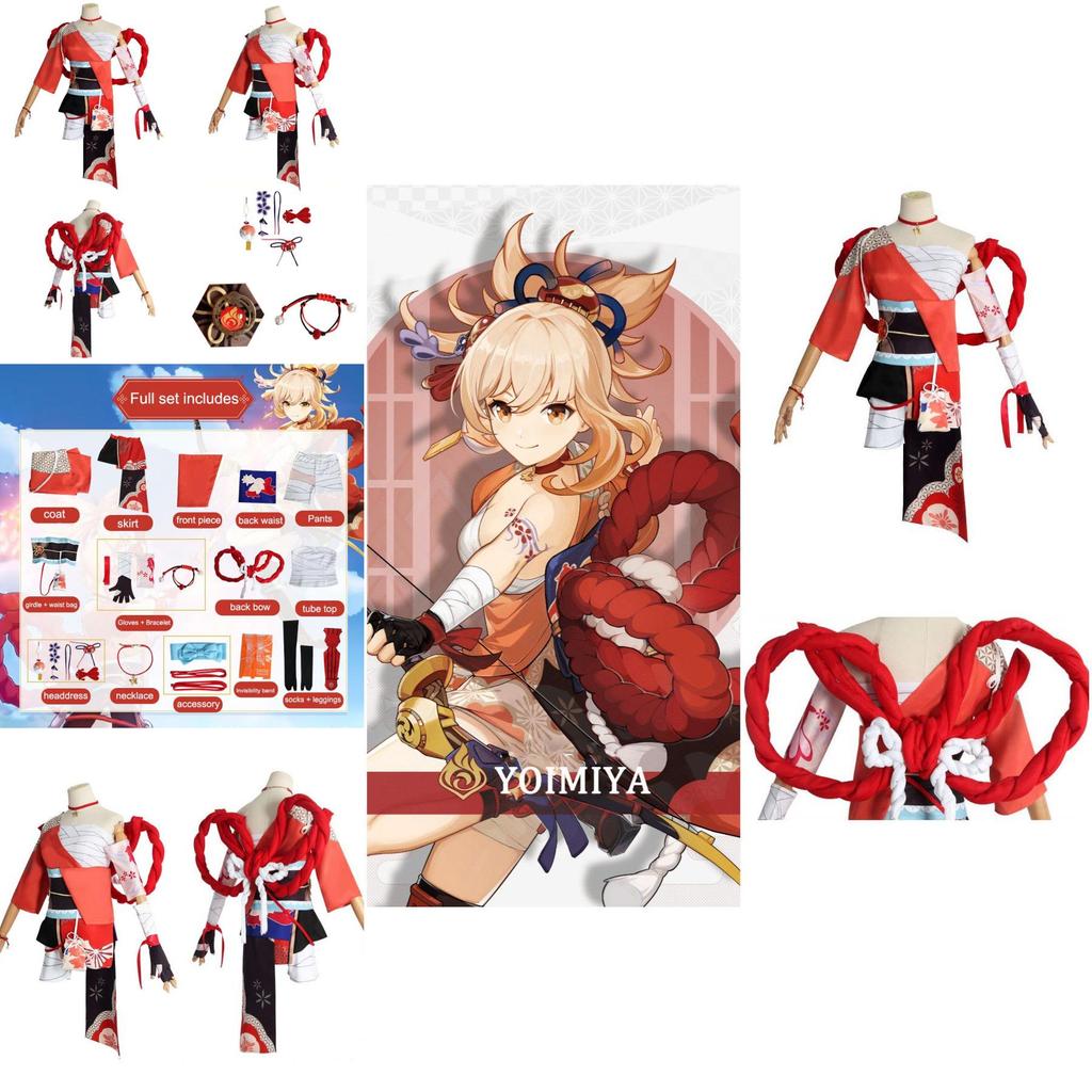 Genshin Impact Naganohara Yoimiya Anime Cosplay Costume Halloween Suit Female High-quality And Exquisitely Crafted