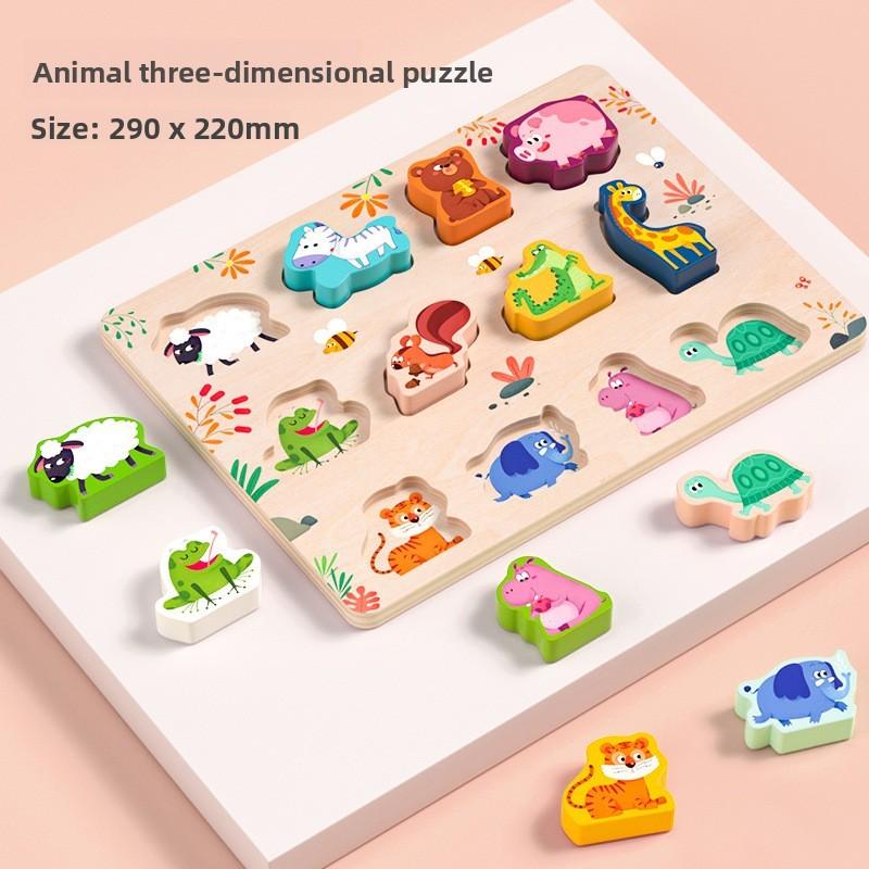 Wooden Shape Sorting Puzzle For Toddlers With Colorful Hand Grip Blocks For Early Learning