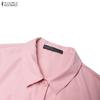 ZANZEA Women Casual Turn Down Collar Summer Short Sleeve Dress