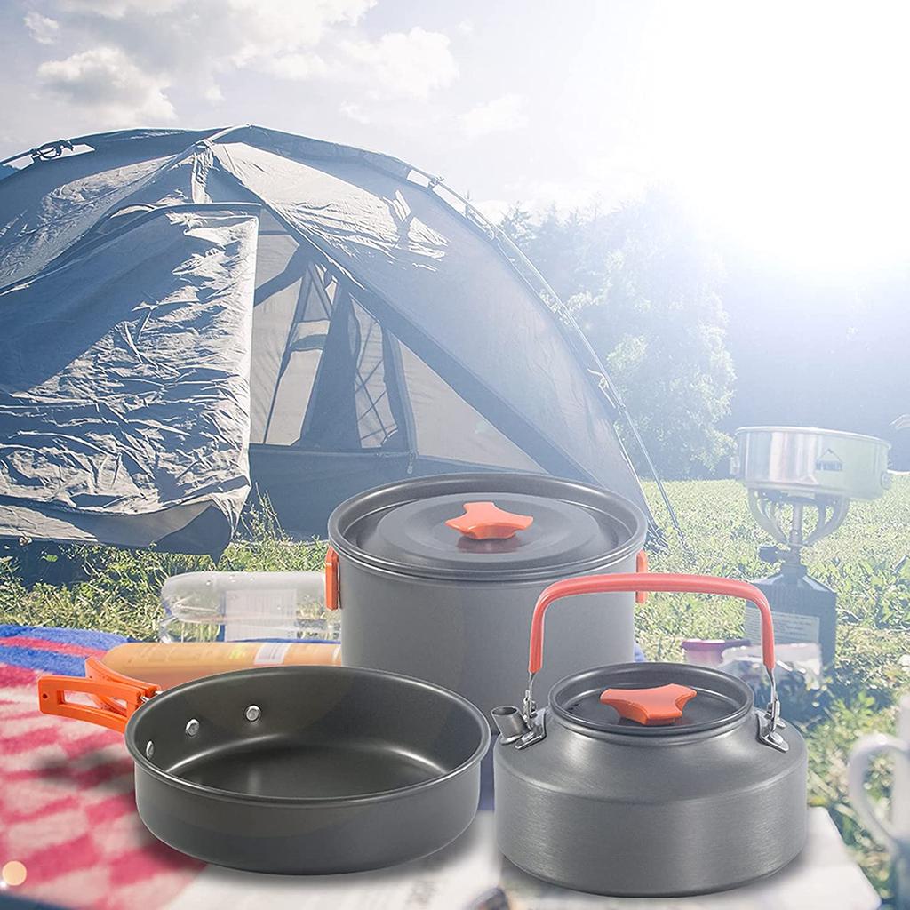 TRAVELER tourist set, kettle, pot, frying pan