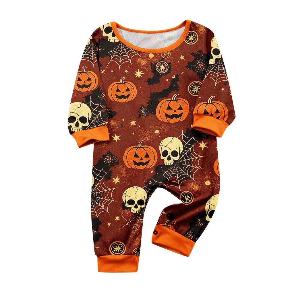 Parent-Child Matching Halloween Pajama Set Long Sleeve Top and Pants for Family