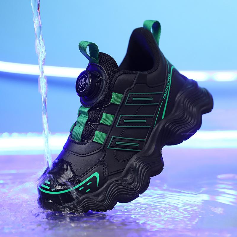 

Boys Shoes Children s Middle-aged Boys Rotating Buttons Running Dad s 29
