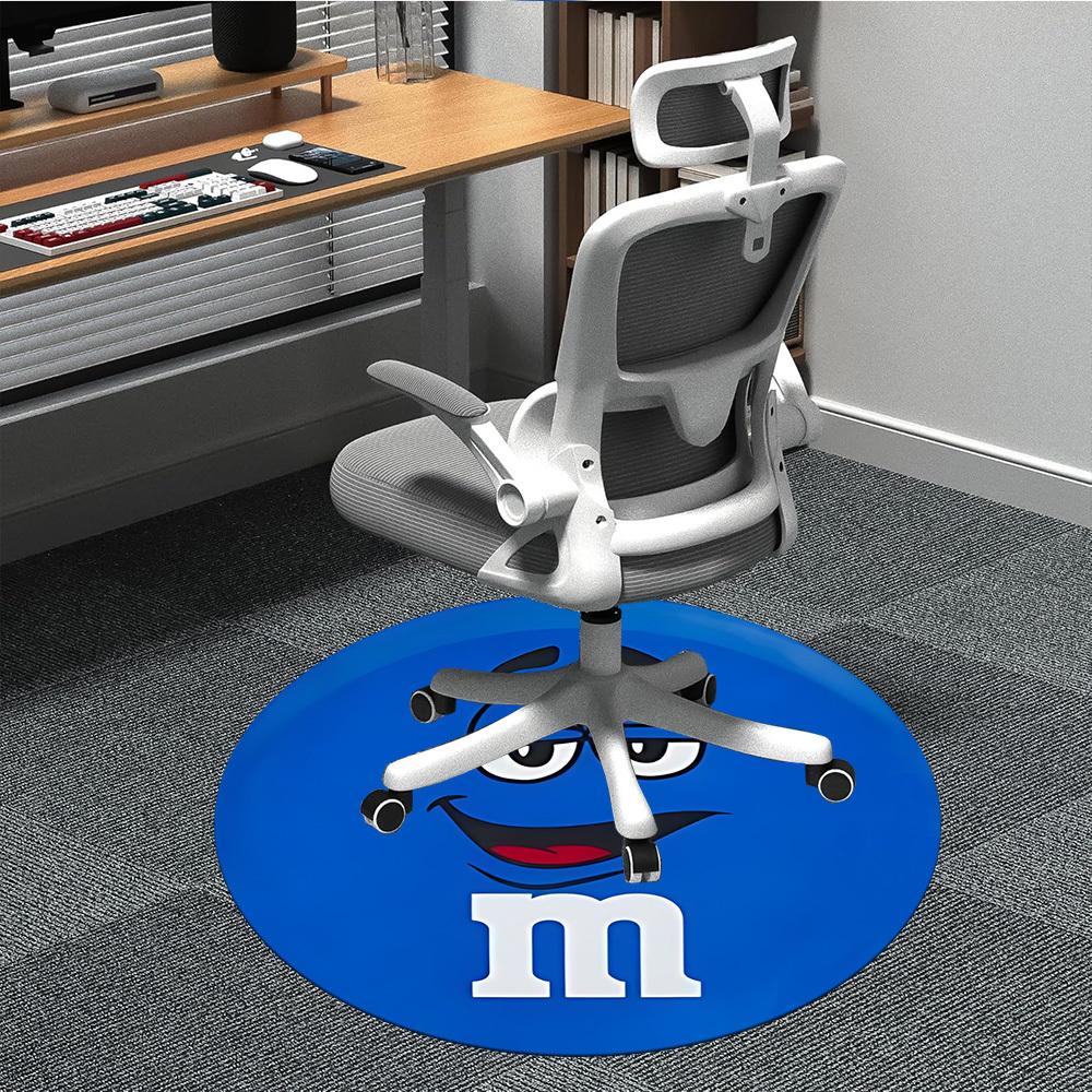 

1pc Blue M&M s Character Chair Carpet for Office - Indoor Non-Slip Washable Polyester Fiber Carpet, Soft Comfortable Mat For Office yy250928030 80cm by 80cm