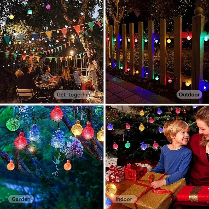 Solar Bubble Ball Light String Lights Outdoor Crystal String Lights Halloween Decorations Lights For Garden Party Christmas