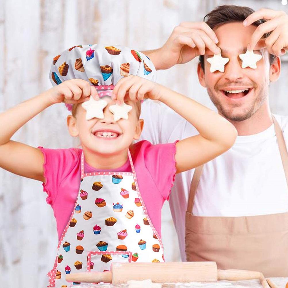 1 Set Kinder Kochkostüm Küchenschürze Handschuh Hut Rollenspiel Kochschürze