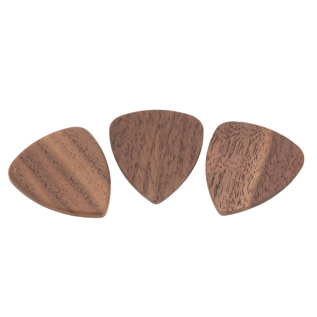 Guitar Pick Wooden Box Black Walnut Square Holder Storage Case Container for Musician Gift