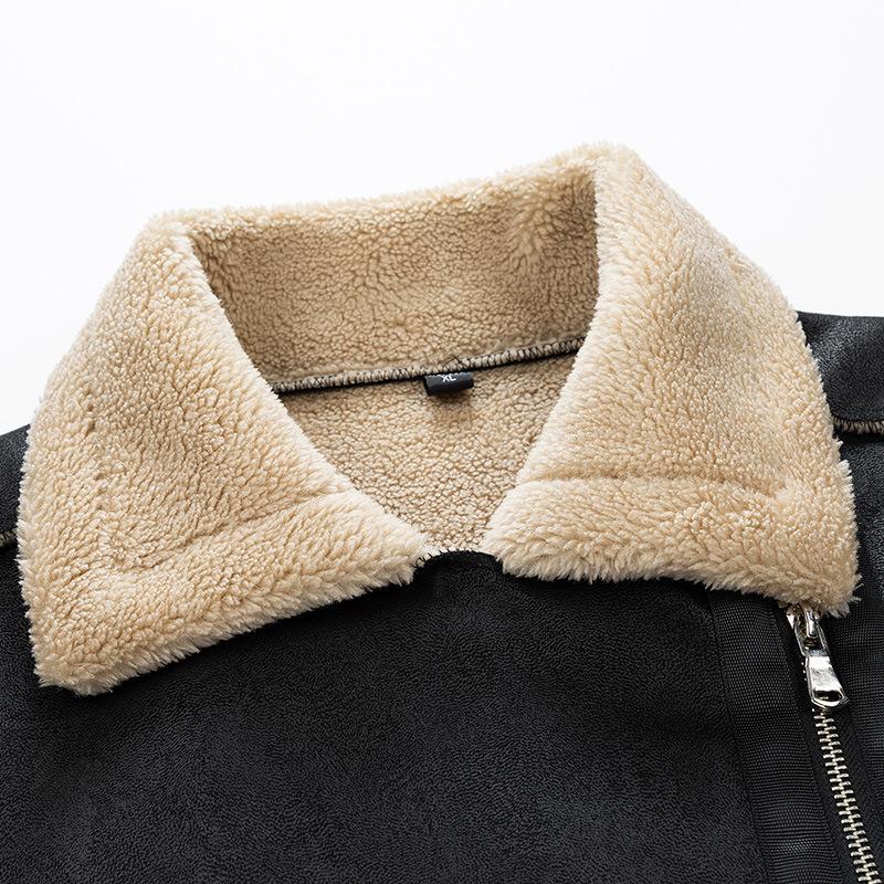 Deerskin Down Jacket Cotton Jacket Lightweight and Warm Men's Down Cotton Jacket Lamb Down Jacket