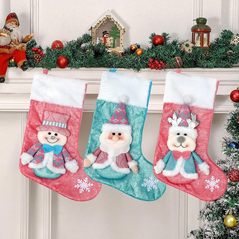 Christmas Decorative Christmas Stockings Children's Christmas Gift Bag Cartoon Old Man Decorative Pendant Large Socks