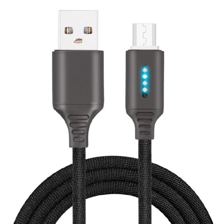 

Flexible Metal USB Charging Cable Fast Charging Data Sync USB to USB C Data Transfer Cable with LED Light for Phone чорний