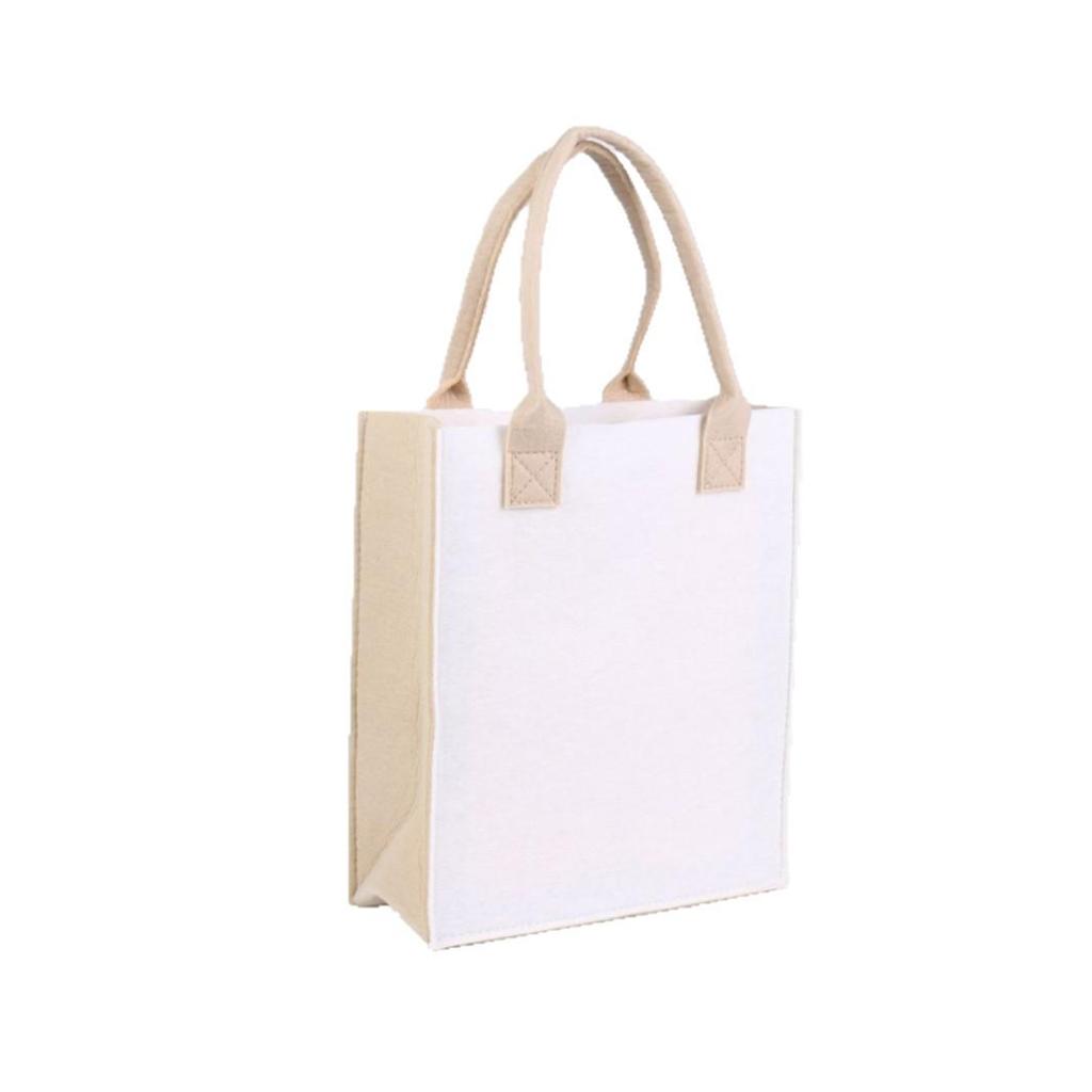 2025 Trendy Fashion Felt Tote Handbag - Cartoon Pattern Heat Transfer