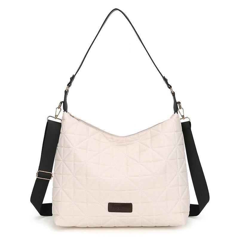 New fashionable and simple shoulder women's bag trendy rhombus geometric underarm bag large capacity oblique span bag yellow