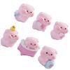6Pcs Cartoon Bathing Pig Resin Miniature Figurines For DIY Enthusiasts Desktop Display Car Dashboard Decorative Ornaments