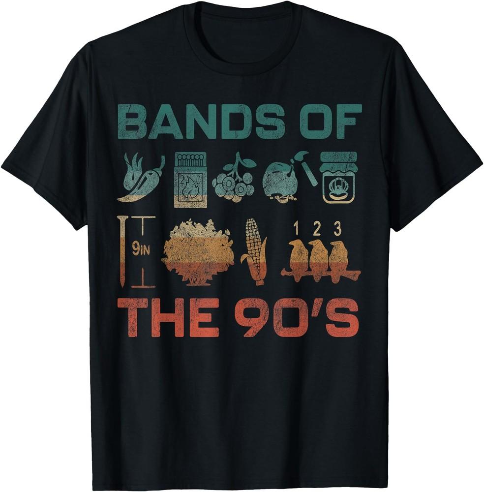 Retro Popular Music Bands of the 90s Funny Vintage Rock T-Shirt Unisex T-Shirt XXXXL