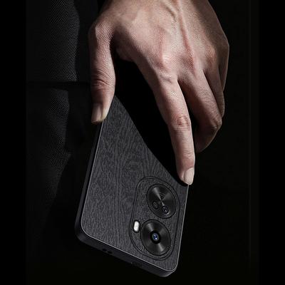 For Huawei Nova 11 SE/nova 12 SE 4G Cell Phone Case Wood Grain PC+TPU+PU Back Cover