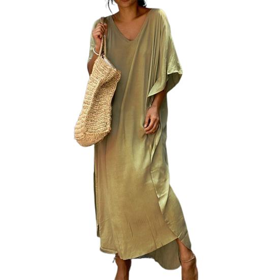 Bikini Cover Up Solid Color Split Summer Loose-fitting Sun Protection Beach