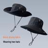 Fisherman Sun Protection Embroidered Outdoor Cowboy Hat for Camping and Mountaineering
