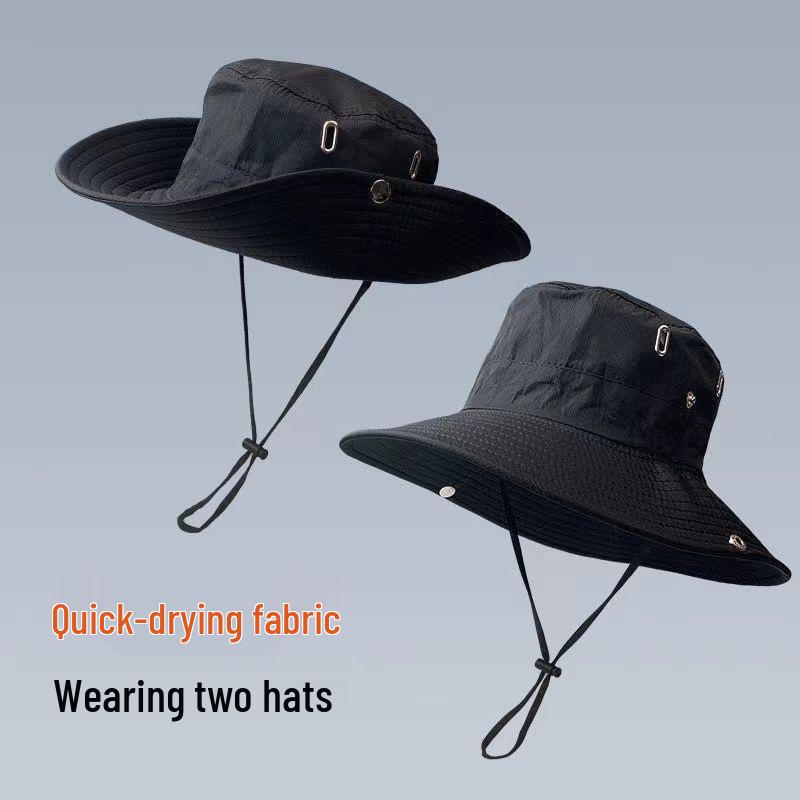 Fisherman Sun Protection Embroidered Outdoor Cowboy Hat for Camping and Mountaineering