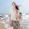 Women's Hollow Knit Short Sleeve Top