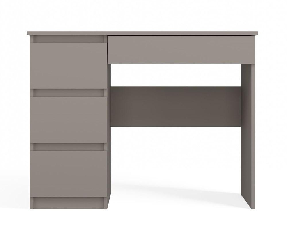Mijas Left Computer Desk For Laptop 4 Drawers Color Clay Grey For Study And Work