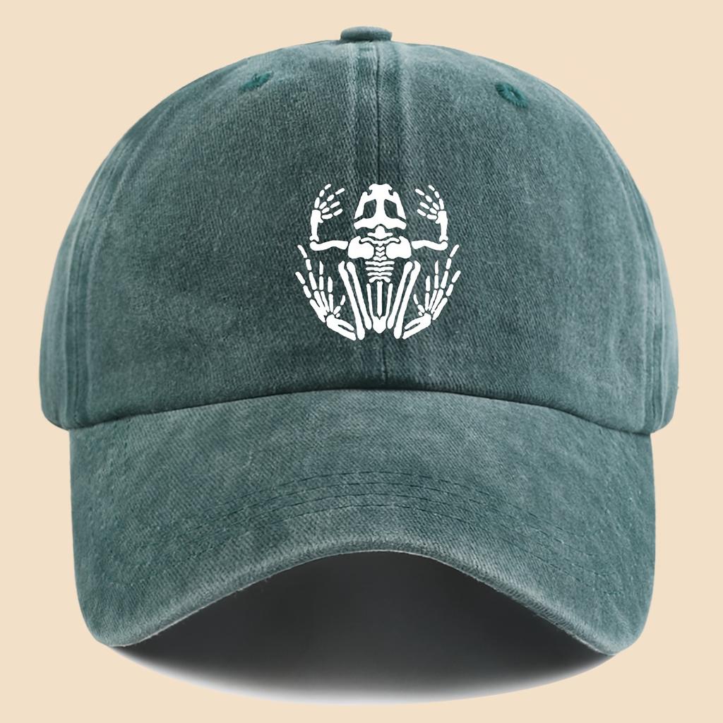 Baseballkappe mit Skelettfrosch-Aufdruck für Männer und Frauen, zum Angeln und für Outdoor-Erkundungen, Geschenk zum Vatertag und Muttertag