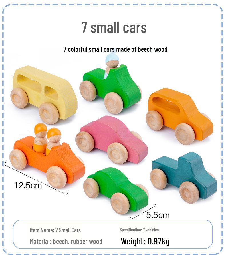 Four Elements Little Tree House Coral Wooden Stackable Building Blocks for Children's Pretend Play