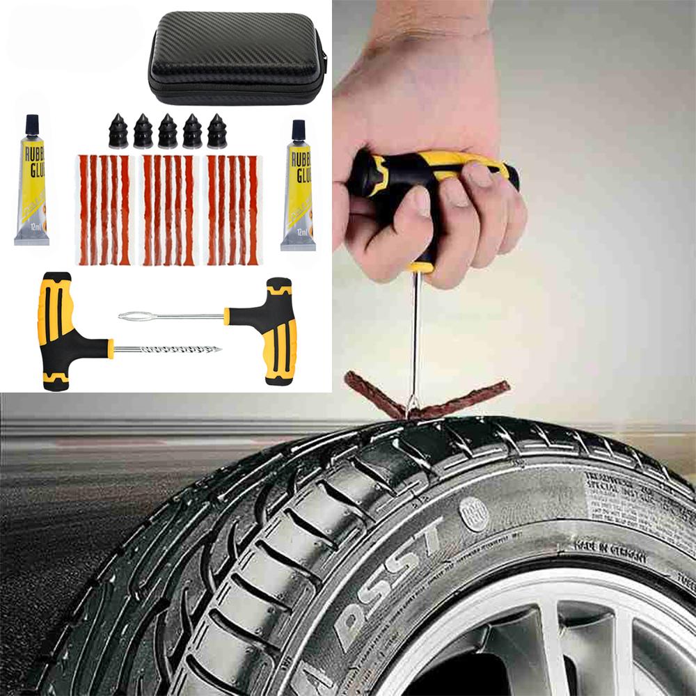 2026-HOT Car Tire Repair Kit Puncture Plug Tools Tyre Puncture Emergency for Tire Strips Stirring Glue Repair Tool Kit Valve Stems 1