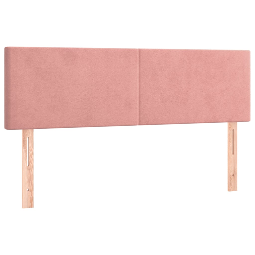 Box Spring Bed with Mattress Pink 140x190 cm Velvet
