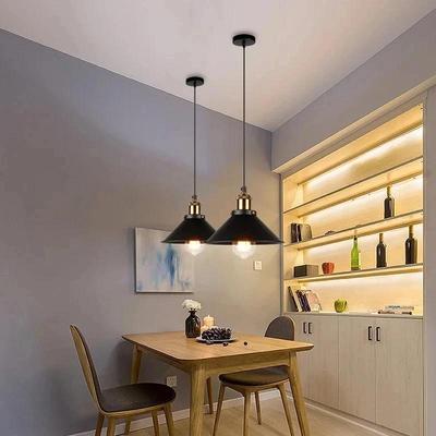 Vintage Retro Black E27 Pendant Lamp Iron Umbrella Loft Kitchen Bar Hanging Ceiling Light