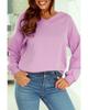 Azura Exchange V Neck Buttoned Cuffs Sweater