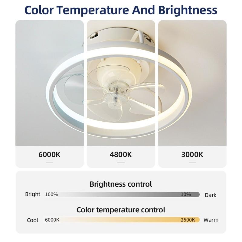 2 In 1 360° Rotation Ceiling Fan Small 13.5 Inchs Electric Ceiling Fan Light Kitchen/Toilet LED Lighting Fan Lamp