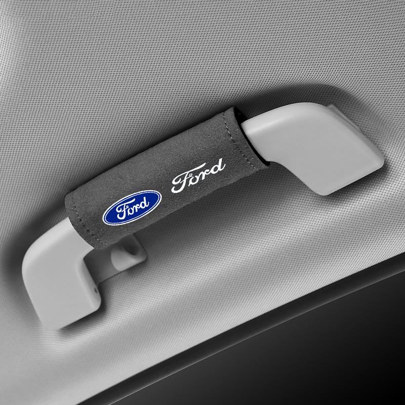 Adesivo per Auto 1pz Camoscio Tetto Auto Bracciolo Tirare Copertura Protettiva Guanti Maniglia Porta Per Ford Fiesta C-Max Kuga Ranger Raptor KA Fusi