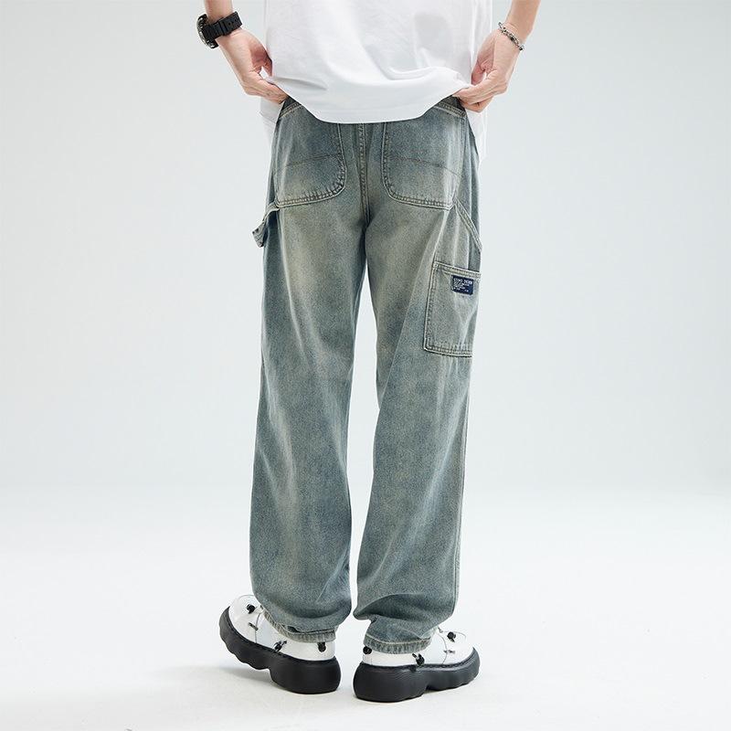 Nowe Dżinsy Wiosenne i Letnie Klasyczne Japońskie Luźne Proste Wszechstronne Dżinsy