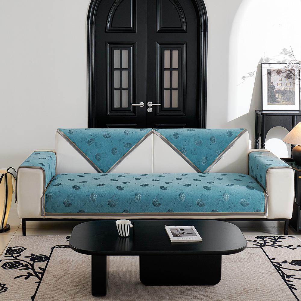

Printing Chenille Sofa Cushion Non-Slip Cover Four Seasons Universal Nordic Soft Towel Fabric 70*70